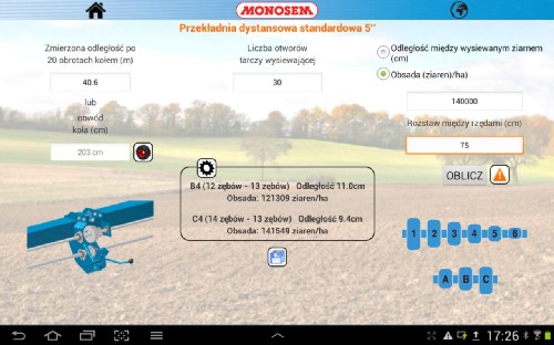 monosem aplikacja 3 Aplikacja do ustawiania siewników MONOSEM